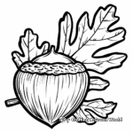 Acorn and Oak Leaves Fall Coloring Pages 4