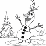 Action-packed Olaf in Frozen Adventures Coloring Pages 2