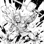 Action-Packed Thor in Battle Coloring Pages 3