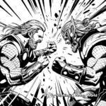 Action-Packed Thor in Battle Coloring Pages 4