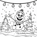 Add Joy with Christmas Lights in the Frozen Scene Coloring Pages 1