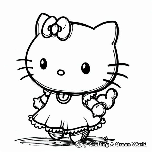 Adorable Baby Hello Kitty Coloring Pages 1