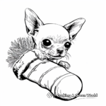 Adorable Chihuahua Inside Christmas Stocking Coloring Pages 3