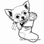 Adorable Chihuahua Inside Christmas Stocking Coloring Pages 4