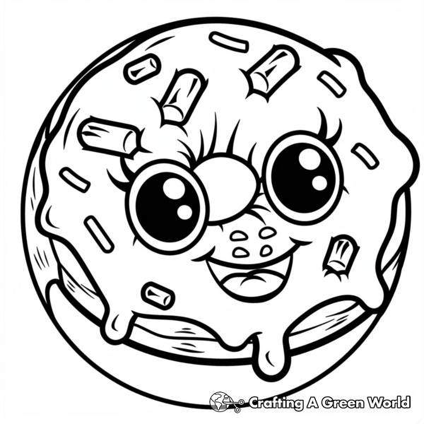 Adorable Donutina Shopkins Coloring Pages 1