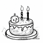 Adorable First Birthday Cake Coloring Pages 1