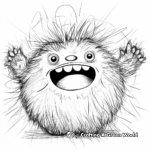 Adorable Furball Monster Coloring Pages 1