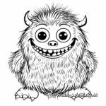 Adorable Furball Monster Coloring Pages 3