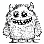 Adorable Furball Monster Coloring Pages 4