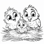 Adorable Hatchlings Angry Bird Coloring Pages 1