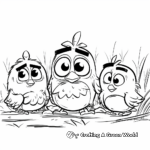Adorable Hatchlings Angry Bird Coloring Pages 4