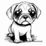 Adorable Lisa Frank Pug Puppy Coloring Sheets 1