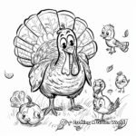 Adorable Thanksgiving Turkey and Friends Coloring Pages 1