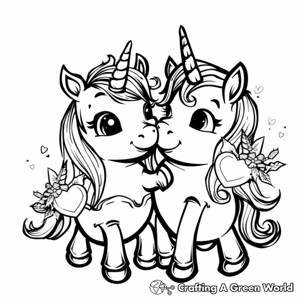 Unicorn Valentine Coloring Pages - Free &amp; Printable!
