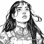Adult-Focused Detailed Joan of Arc Coloring Pages 1