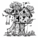 Adventurous Pirate Tree House Coloring Pages 2