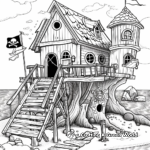 Adventurous Pirate Tree House Coloring Pages 3