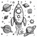 Adventurous Space Sticker Coloring Pages 1