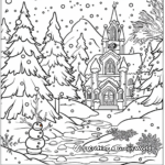 Aesthetic Frozen Landscape Christmas Coloring Pages 1