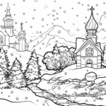 Aesthetic Frozen Landscape Christmas Coloring Pages 2