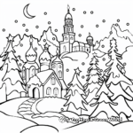 Aesthetic Frozen Landscape Christmas Coloring Pages 3