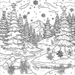 Aesthetic Frozen Landscape Christmas Coloring Pages 4