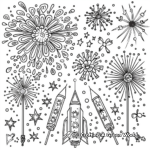 Amazing Carnival Fireworks Coloring Pages 1