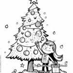 Among Us Characters Decorating A Christmas Tree Coloring Pages 4