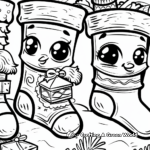 Among Us Characters With Christmas Stockings Coloring Pages 1