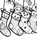Among Us Characters With Christmas Stockings Coloring Pages 2
