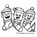 Among Us Characters With Christmas Stockings Coloring Pages 3