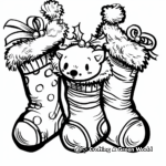 Among Us Characters With Christmas Stockings Coloring Pages 4