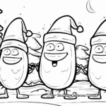Among Us Characters with Santa Hats Coloring Pages 1