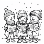 Among Us Christmas Carolers Coloring Pages 1