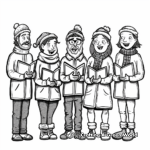 Among Us Christmas Carolers Coloring Pages 3