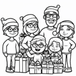 Among Us Crew with Christmas Gifts Coloring Pages 2