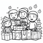 Among Us Crew with Christmas Gifts Coloring Pages 3