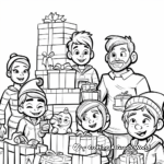 Among Us Crew with Christmas Gifts Coloring Pages 4