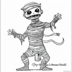 Amusing Cartoon Mummy Coloring Pages 4