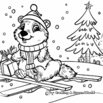 Amusing Christmas Animals Coloring Pages 3