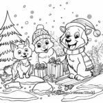 Amusing Christmas Animals Coloring Pages 4