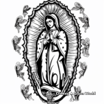 Angel Surrounding Virgen de Guadalupe Coloring Pages 1