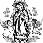 Angel Surrounding Virgen de Guadalupe Coloring Pages 2