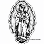 Angel Surrounding Virgen de Guadalupe Coloring Pages 4