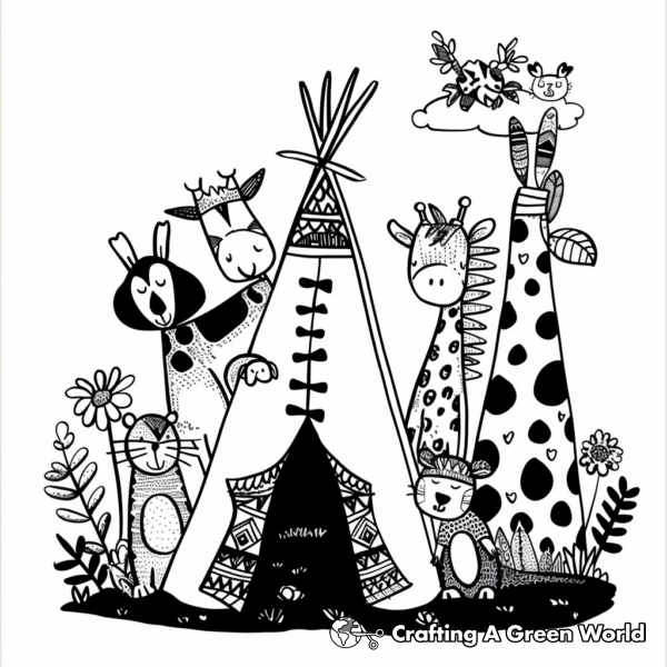 Tee Pee Coloring Pages Free & Printable!