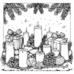 Antique Candle Lit Christmas Scenes Coloring Sheets 3