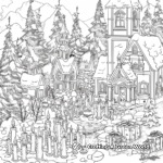 Antique Candle Lit Christmas Scenes Coloring Sheets 4