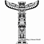 Arctic Totem Pole Coloring Pages featuring Animals 2
