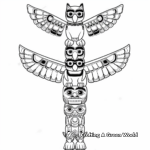 Arctic Totem Pole Coloring Pages featuring Animals 3