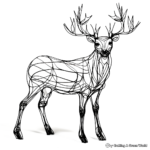 Artistic Abstract Elk Coloring Pages 4